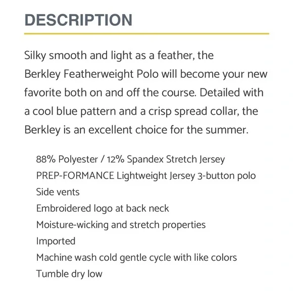 FINAL PRICE- NEW- Johnnie O Featherweight Berkley Performance Polo Shirt - Picture 11 of 11